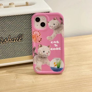 ✨ส่งเชือกเส้นเล็ก✨เคสไอโฟน 14 Pro Max 13 12 11 เคส for iPhone 14พลัส สีชมพู น่ารัก พกง่ายๆ การป้องกันการตก Case