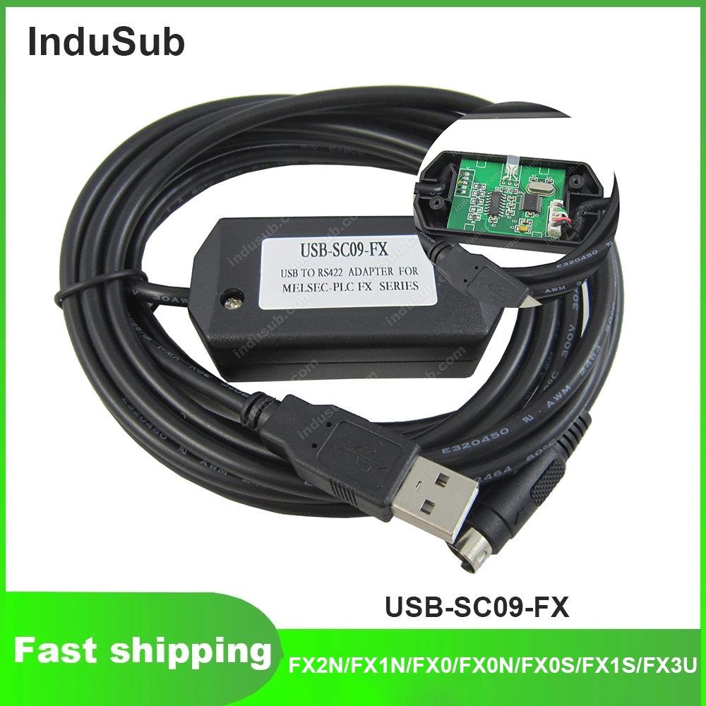 Sz USB-SC09-FX สําหรับสายการเขียนโปรแกรม Mitsubishi PLC USB/RS422 ดาวน ์ โหลดสายเคเบิลการสื ่ อสาร FX2N/FX1N/FX0N/FX0N/FX0S/FX1S/FX3U