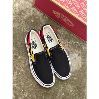 รองเท้าสลิปออน🔥Vans Slip On ลายไฟ Size 36-45(อุปกรณ์ครบกล่อง) สินค้าถ่ายงานจริง🔥