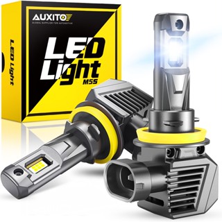 Auxito M5S หลอดไฟหน้ารถยนต์ Led 120W 22000LM H11 9005 9012 HIR2 6500K สีขาว 2 ชิ้น