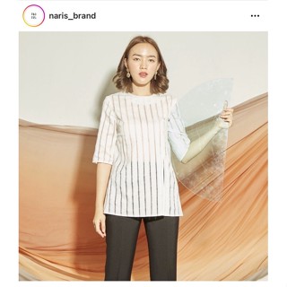 เสื้อ naris m ผ้าลายในตัว เนื้อบาง ต้องใส่ทับใน