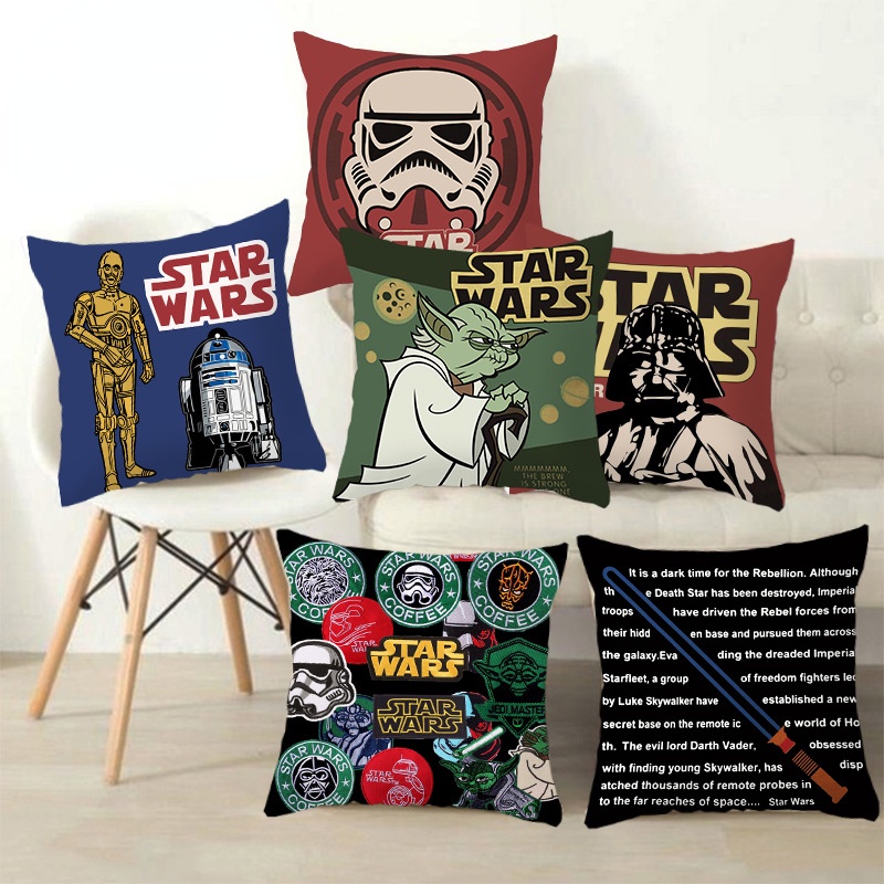 ปลอกหมอน Star Wars yoda Baby yoda Cushion การ์ตูนอะนิเมะเบาะเอวปลอกหมอน (ไม่มีแกนหมอน)