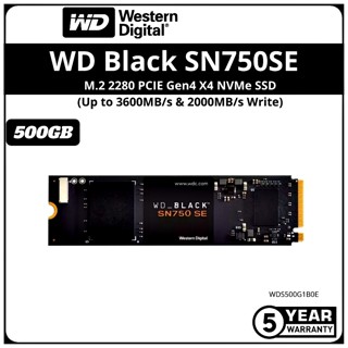 250GB / 500GB / 1TB SSD (เอสเอสดี) WD BLACK SN750 ,SN750 SE ,SN770 PCIe/NVMe Gen4 M.2 2280