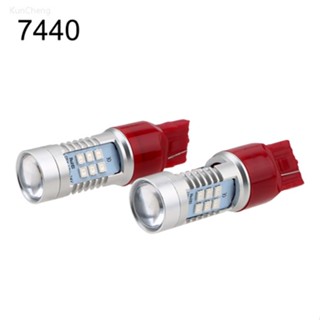 หลอดไฟเบรกท้ายรถยนต์ LED 12V T20 7440 W21W 7443 W21 5W สีขาว สีแดง สีเหลือง 1 คู่