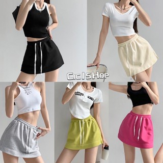 Cicishop(8950)Mini pants กระโปรงกางเกงทรงเบสิค เกาหลีสไตล์มินิมอล