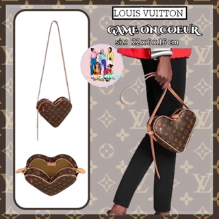 LOUIS VUITTON LV GAME ON COEUR กระเป๋าถือ สีน้ำตาล/หัวใจ/กระเป๋าสุภาพสตรี/ล่าสุด/ยุโรปแท้100%