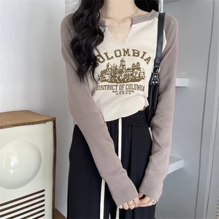 Mollygirl เสื้อแขนยาวรัดรูปผ้าร่อง ไม่ร้อน พร้อมส่งทุกสี