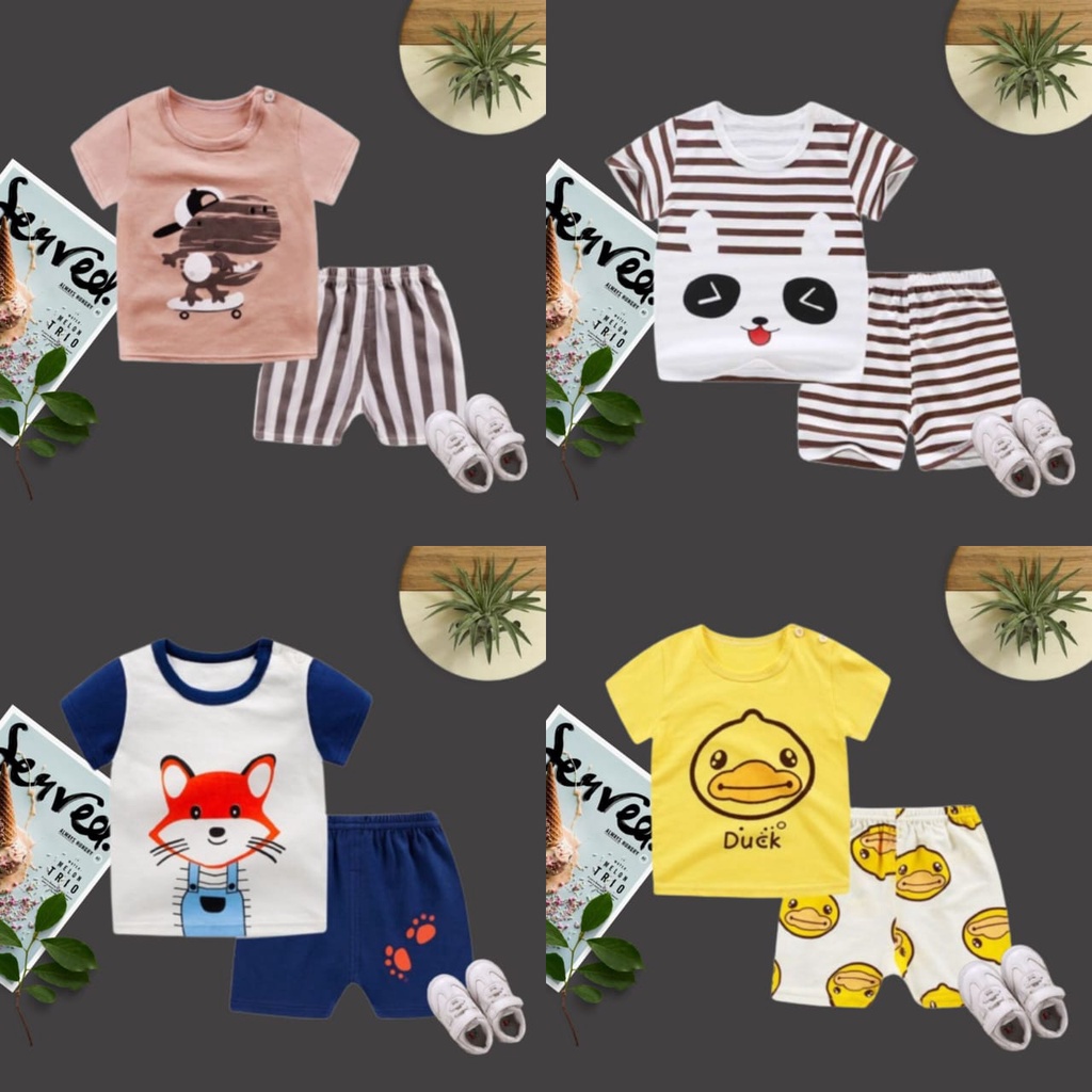 11.11 HappyOliver KIDS SHORT SUIT H5 ชุดเด็กทําจากเสื้อยืดคุณภาพ + กางเกงนําเข้า ebv สําหรับเด็กชายแ