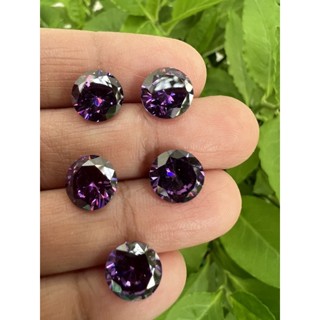 CZ Cubic Zirconia Amethyst Round 7mm 2pcs.