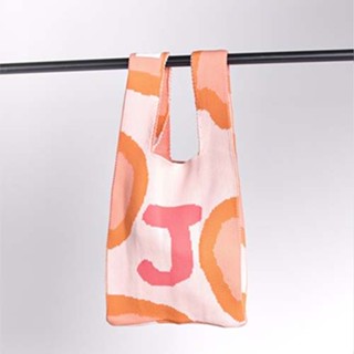 BUFFOLLOW - vacay tote alphabet series "J" | กระเป๋าทอด้วยไหมหนาพืเศษ สามารถจุของได้เยอะ