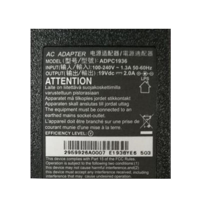 ของแท้ ADPC1936 ADPC1925EX 19V 2A 38W อะแดปเตอร์ AC สําหรับ PHILIPS 220C4LSB 220C4LSB93 226V4TFB93 226V4TFB LCD Monitor แหล่งจ่ายไฟ Charger