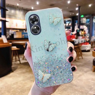 พร้อมส่ง เคสโทรศัพท์มือถือแบบนิ่ม tpu ลายผีเสื้อ ท้องฟ้ากลางคืน หรูหรา สําหรับ OPPO A78 5G A78 5G