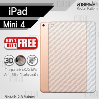 ซื้อ 1 แถม 1 - ฟิล์มหลัง สำหรับ iPad Mini 4 ฟิล์มกันรอย ฟิล์มกันรอยหลังเครื่อง ลายเคฟล่า สีใส Back Film Kevlar Protector