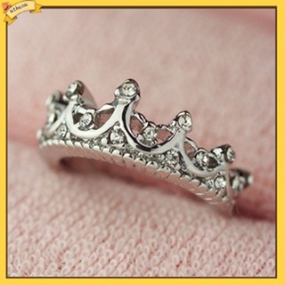 [Athena] women  s Elegant Queen Crown แหวนนิ้วของขวัญคริสต์มาส