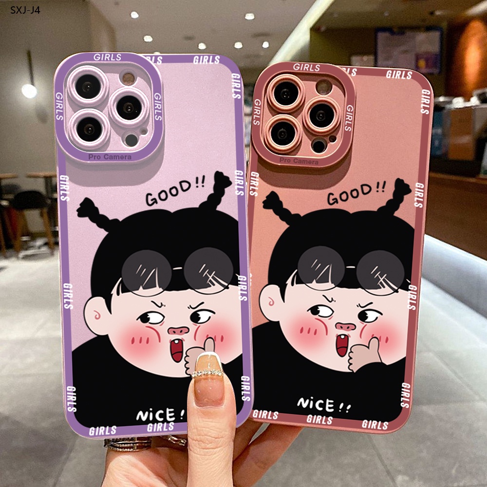 Compatible With Samsung Galaxy J4 J5 J6 J7 J8 Core Pro Plus Prime 2018 2017 2015 J4+ J6+ เคสซัมซุง สำหรับ Funny Cartoon Little Girl เคสโทรศัพท์ Full Cover Shell Shockproof Back Cover Protective Cases
