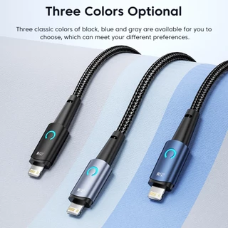 Toocki PD 20W USB C สายเคเบิล 2.4A ชาร์จเร็ว Type C ถึง 1OS Pad ที่ชาร์จ C-L สายเคเบิลข้อมูล สายไฟ