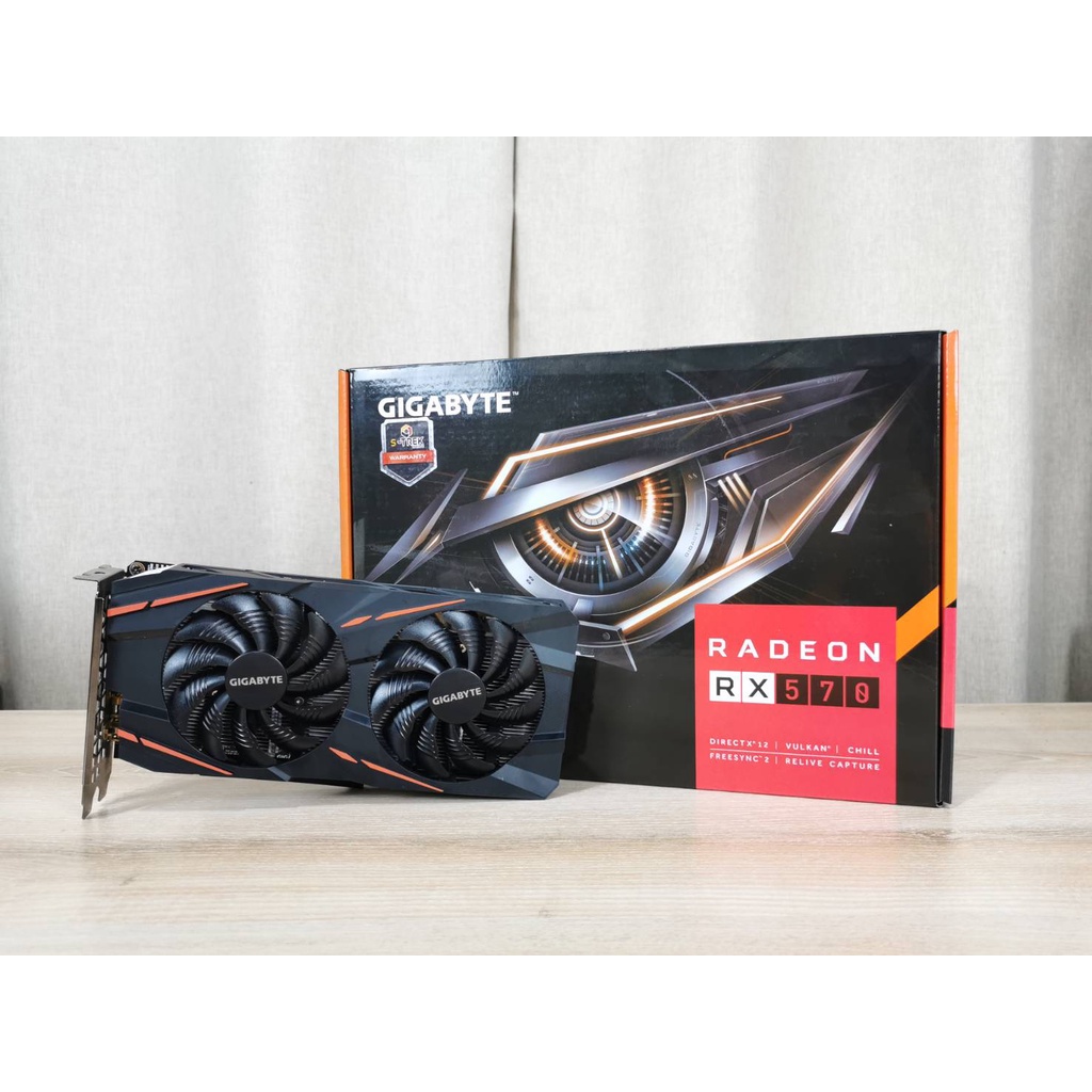 การ์ดจอ(graphic card) GIGABYTE RADEON RX570 8GB GAMING rev2.0 (ต่อไฟ ...