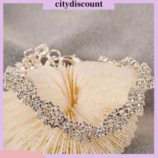 &lt;citydiscount&gt;  City_สร้อยข้อมือ กำไลข้อมือ สายโซ่ คริสตัล เครื่องประดับสำหรับสตรี