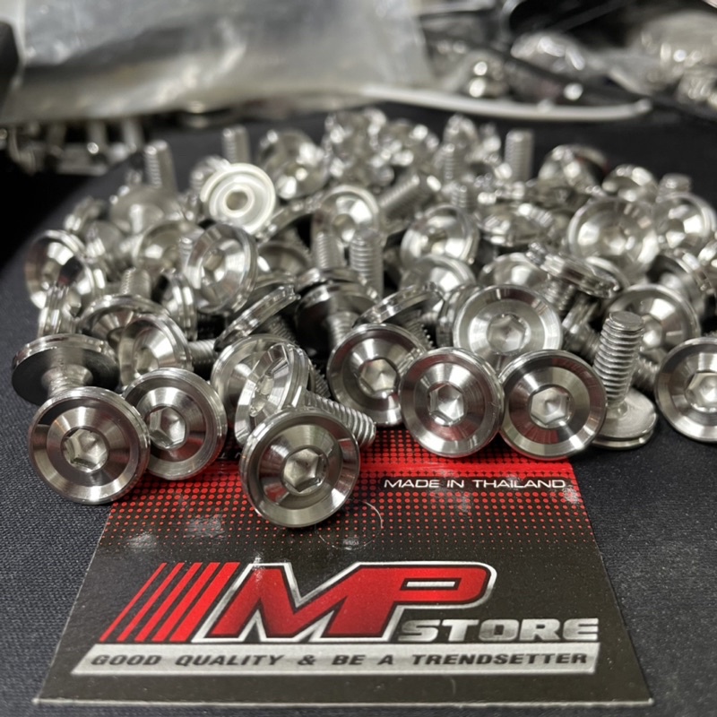 น็อตชุดสี งานกลึงมือ ลายเรียบร่อง สวยกว่าท้องตลาด เบอร์6 เบอร์8 เบอร์10 M4 M5 M6