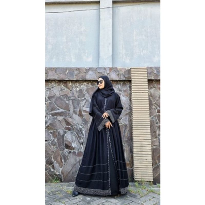 Abaya Dress Party Gamis Maxi Blink2 Haura Swarovski Trend Simple Abayacollection