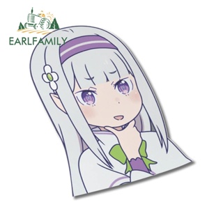 Earlfamily สติกเกอร์ ลายการ์ตูนอนิเมะ Re Emilia ขนาด 13 ซม. x 12.4 ซม. สําหรับตกแต่งรถยนต์ รถจักรยานยนต์ สเก็ตบอร์ด