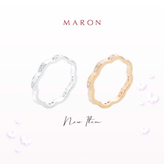 [New Arrival] MARON Happy Lining Ring แหวนเงินแท้ 925 ฝังพลอยเพทายสีขาว