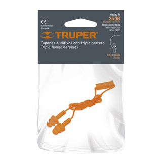 TRUPER 14225 ปลั๊กอุดหู พร้อมสายคล้อง กล่องใส่ (TA-3B) (กล่อง 12 ชิ้น)