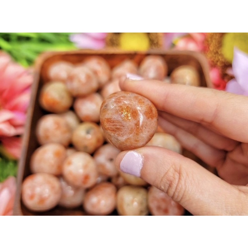 1 Pc Natural SunStone 2-3 cm ซันสโตร์ Polished Tumble Stone / Top High Grade Quality Stone / Pocket Stone Healing