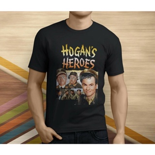 ขายดี!ขายดี เสื้อยืดลําลอง แขนสั้น พิมพ์ลาย Hogans Heroes สีดํา สําหรับผู้ชาย S-3 KFlogc14LGlnmd42S-5XL