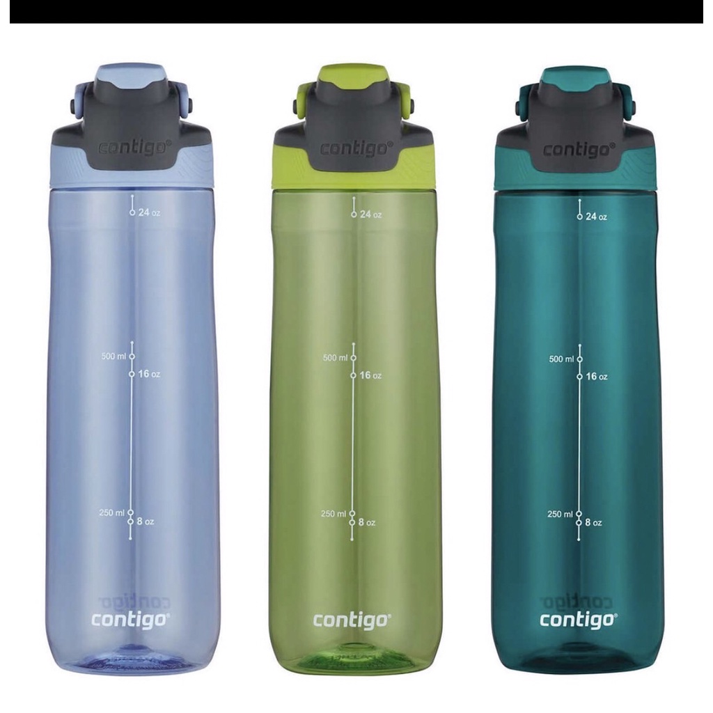 Contigo ขวดน้ำพลาสติก รุ่น AUTOSEAL Spill-Proof Water Bottles 24oz, 3-pack