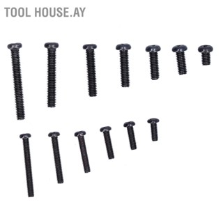 Tool House.Ay สกรูหัวกระทะเหล็ก ชุบสังกะสี สีดํา Din 7985 50 ชิ้น