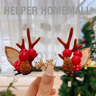 Helper HomeMall Christmas Antler Hair Clips Cute Exquisite Plush Reindeer Barrettes for Parties Birthday Cosplay