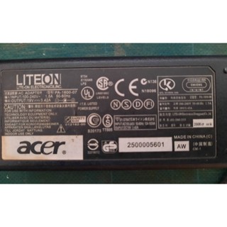 Acer PA-1650-02/22 PA-1600-07 Notebook Power Adapter Line 19V3.42A Charger อะแดปเตอร์โน้ตบุ๊ค มือสอง