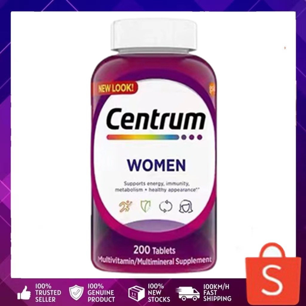 Centrum women Complete Multivitamin & Multi-mineral Supplement 200 Tablet วิตามินรวมสำหรับผู้ชาย วัยเรียนและวัยทำงาน