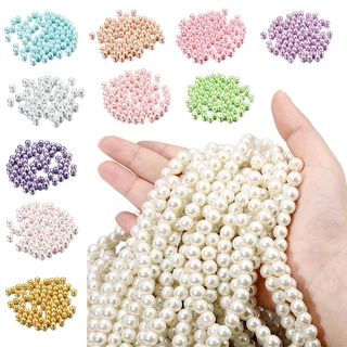 6มิล100ชิ้น/ถุงมุกเทียมแก้ววัสดุทรงกลมสีต่าขนาดลิเมตรสำหรับการทำเครื่องประดับ