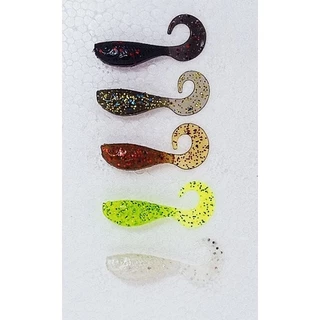 ปลายางหางหนอนซุปเปอร์จิ๋ว(ทรงอ้วน)3.5cm.0.7g.งานเก็บตกกระพงแพ็ค6ตัวและ10ตัว
