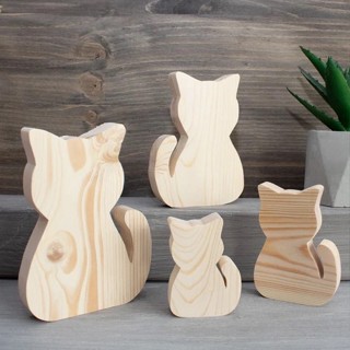 [FudFudAR] ฝุด-ฝุด-อะ Cat Kitten แมว ลูกแมว เหมียว เมี๊ยว Wood Craft  งานDIY งานศิลปะ นำไปเพ้นท์ระบายสีได้