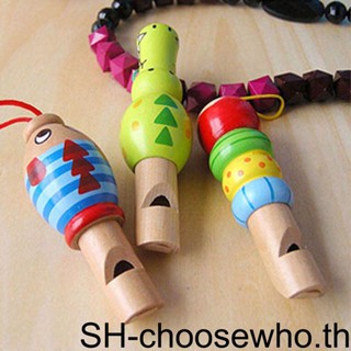 [Choo] เครื่องดนตรีนกหวีดไม้ ลายการ์ตูนสัตว์ สุ่มสี ของเล่นเสริมการศึกษา สําหรับเด็ก 1 ชิ้น