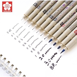 ปากกาตัดเส้น PICMA SAKURA MICRON DRAWING PEN ปากกาตัดเส้น สีดำ หลายขนาด