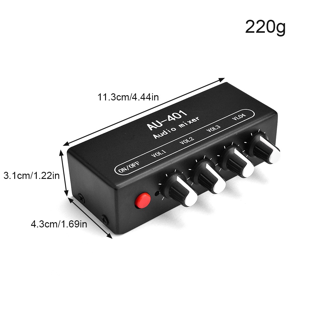 Pcbfun AU-401 DC 5V-12V เครื่องมิกเซอร์เสียงสเตอริโอ 4 อินพุต 1 เอาท์พุต บอร์ดควบคุมแยกส่วน เครื่องขยายเสียง ผสมหูฟัง DIY