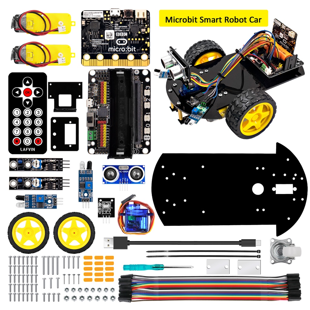 Lafvin Smart Robot Car V1.5 รวม Micro:bit Board สําหรับหุ่นยนต์ไมโครบิต พร้อมสอนฟรี