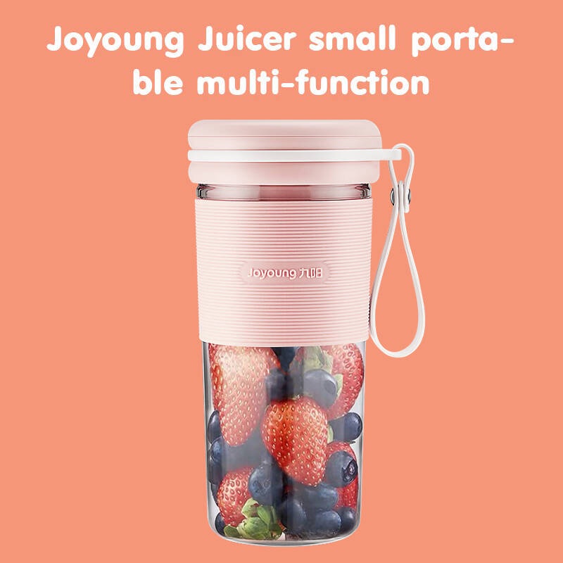 Joyoung  แก้วปั่นผลไม้พกพา เครื่องปั่นผลไม้ไร้สาย Portable  Juice cup 4ใบมีด ความจุ 300ml แบตเตอรี่ 1200 mAh