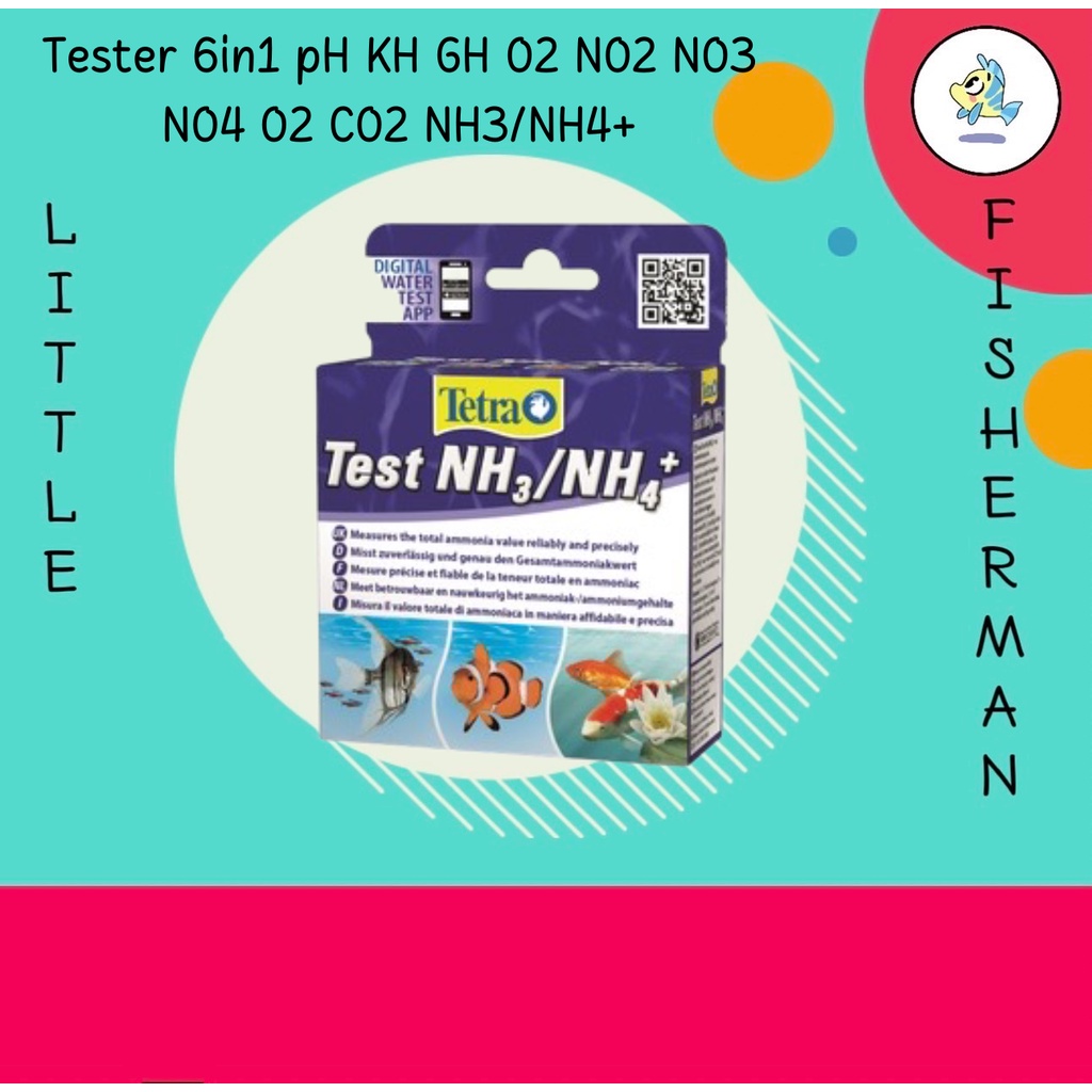 Tetra Water Test ชุดเทสน้ำ เต็ตตร้า Tester 6in1 pH KH GH O2 NO2 NO3 NO4 O2 Fe CO2 น้ำยา เทส แอมโมเนี