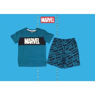 ✅ [3-4Y] Marvel T-Shirt And Shorts Set ชุดเสื้อ และกางเกง มารเวล