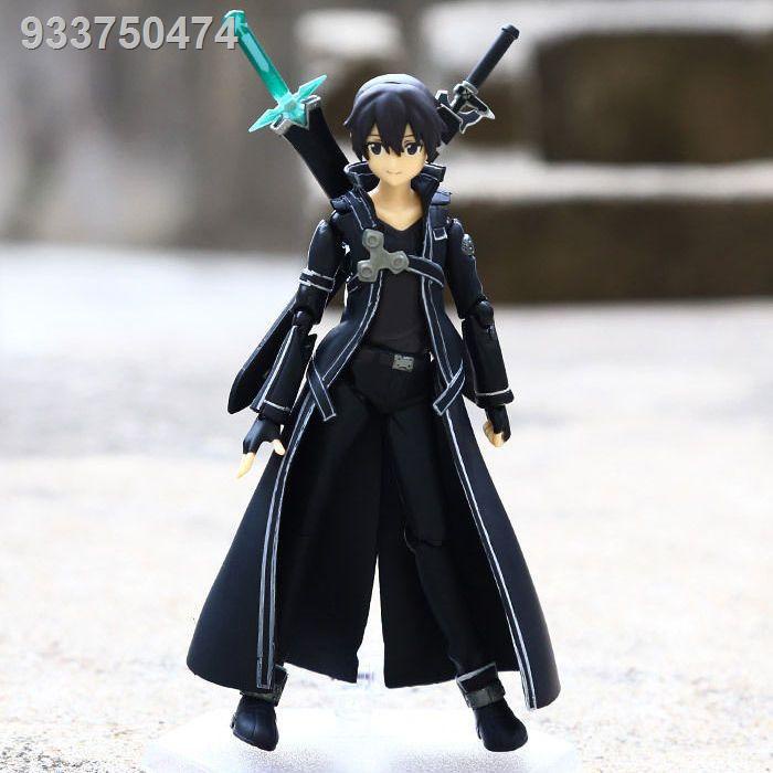 Anime Sword Art Online figma Asuna Kirito Black Swordsman movable hand ตุ๊กตาเครื่องประดับ model