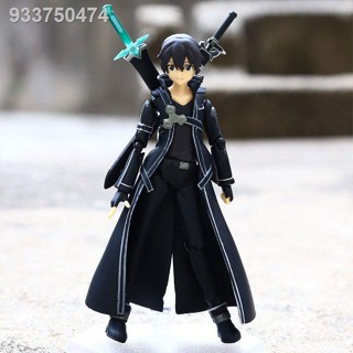 Anime Sword Art Online figma Asuna Kirito Black Swordsman movable hand ตุ๊กตาเครื่องประดับ model