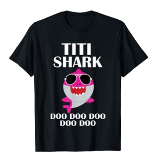 ขายดี!เสื้อยืดลําลอง ผ้าฝ้าย แขนสั้น พิมพ์ลาย Titi Shark Doo Doo เหมาะกับวันแม่ คริสต์มาส สําหรับผู้ชาย 4IPNS-5XL