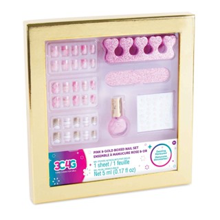 3C4G Pink &amp; Gold Boxed Nail Set