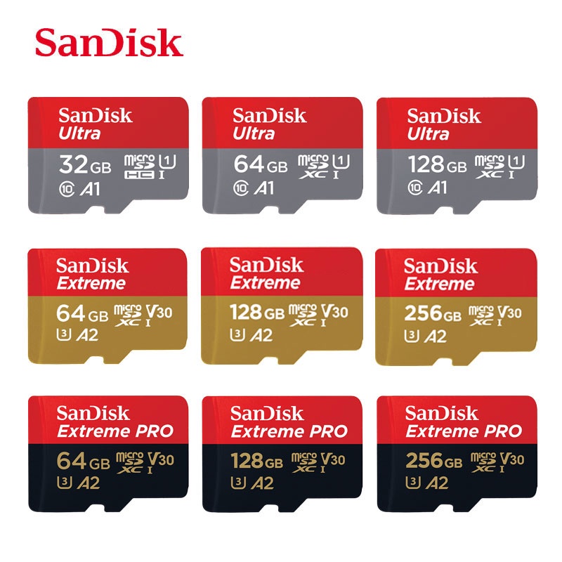 SANDISK การ์ดหน่วยความจํา Micro SD 16GB 32GB MicroSDHC 64GB 128GB 256GB MicroSDXC EXTREME PRO V30 U3 4K UHD TF