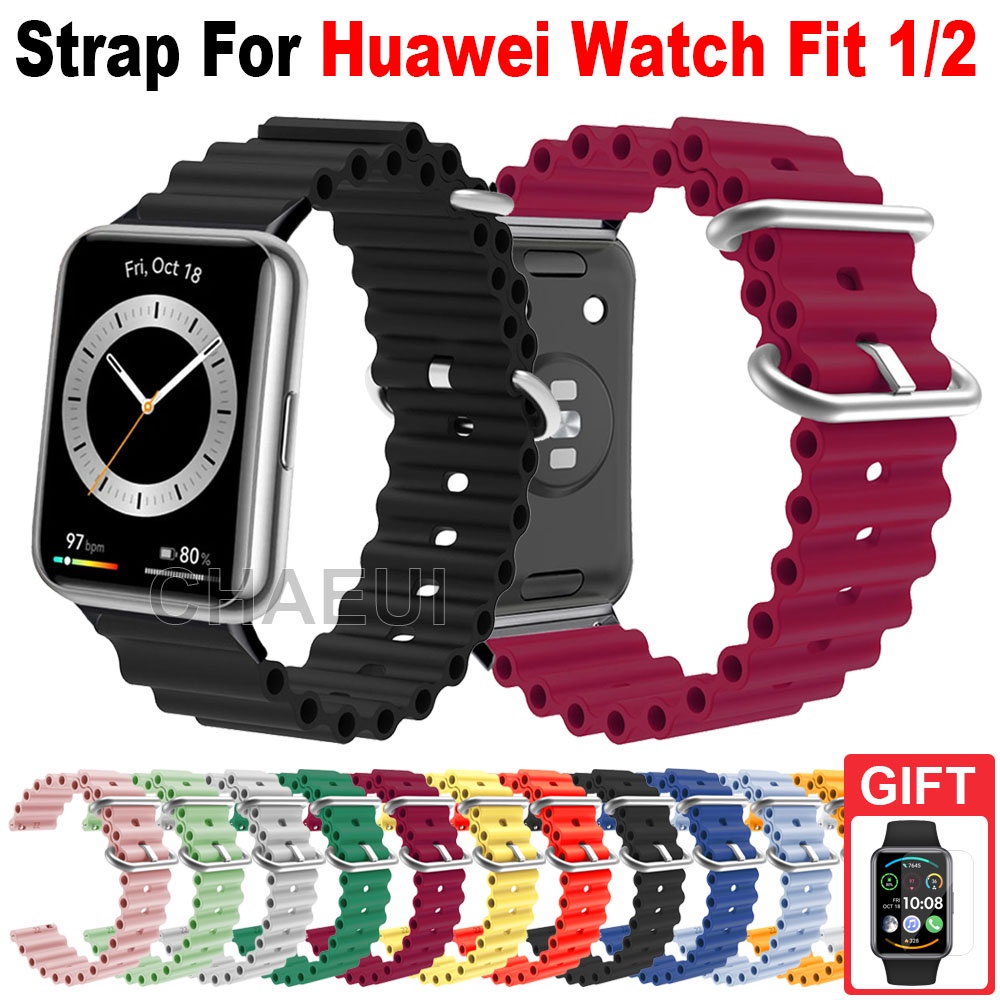 สายรัดซิลิโคนสําหรับเปลี่ยนสายนาฬิกาสําหรับ Huawei Watch Fit 2 3 4 5 Pro / Huawei Watch Fit Special Edition